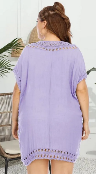 Plus Size Beachwear Cover Up Light Purple
