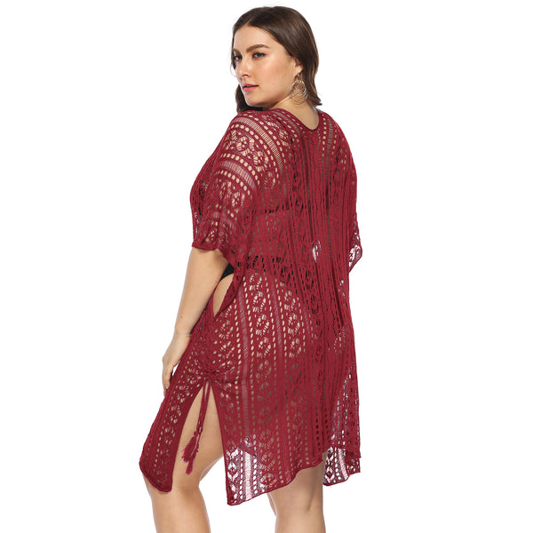 Plus Size Beachwear Cover Up Rose Color